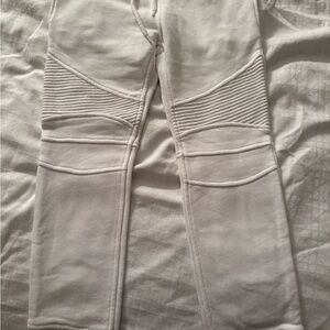 Balmain White Ribbed Jeggings